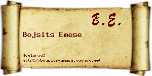 Bojsits Emese névjegykártya